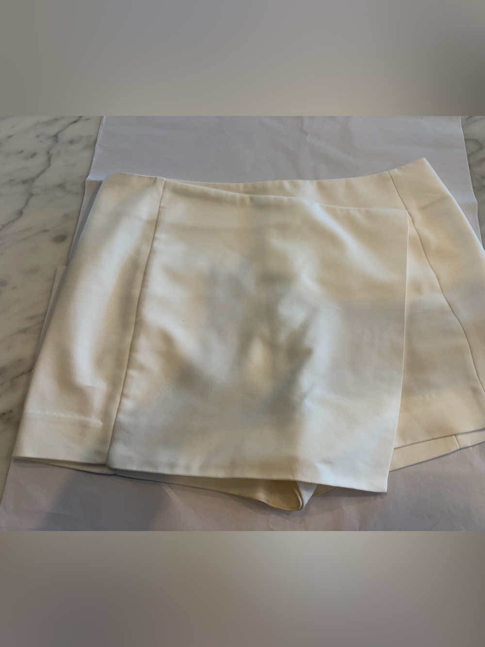 Express Cream Satin Skort